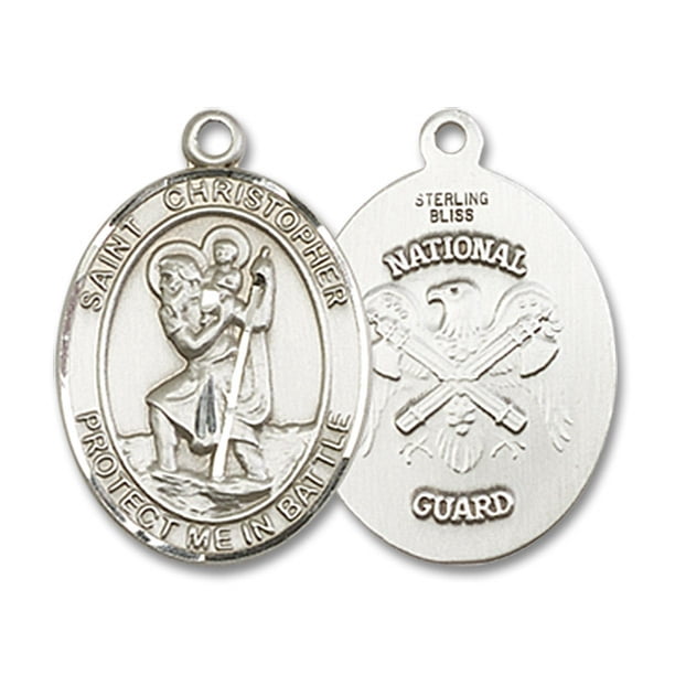 3/4 Inch Sterling Silver National Guard Pendant Military Medal 3/4 Inch Sterling Silver National Guard Pendant Military Medal
